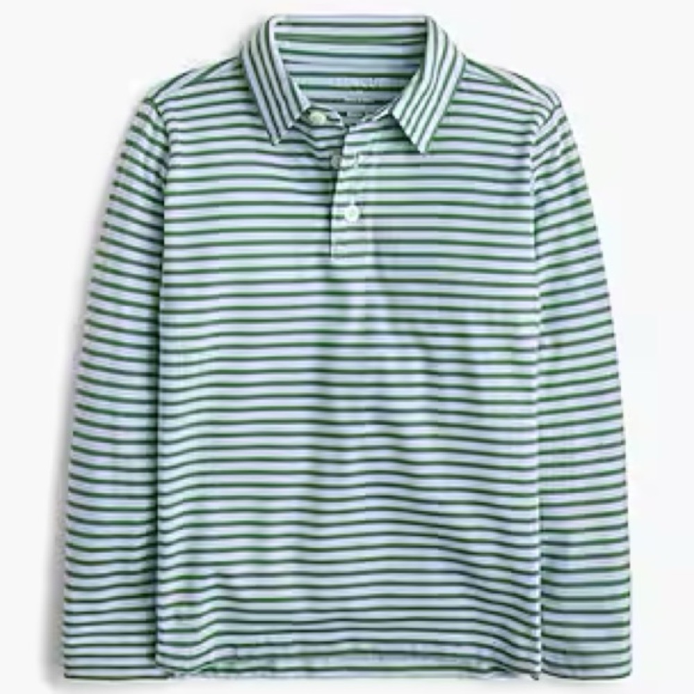 Crewcuts Green and Gray Striped Turtleneck